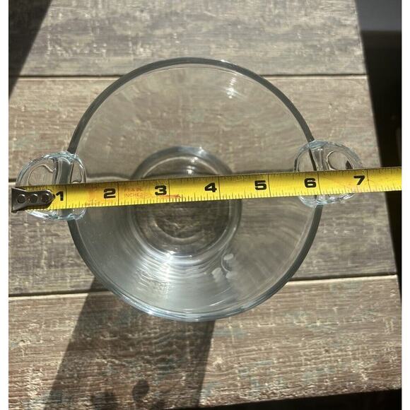 Vintage Cristal Mode Ice Bucket Hand Crafted Italy Silver Leaf Etched Glass - Picture 6 of 13